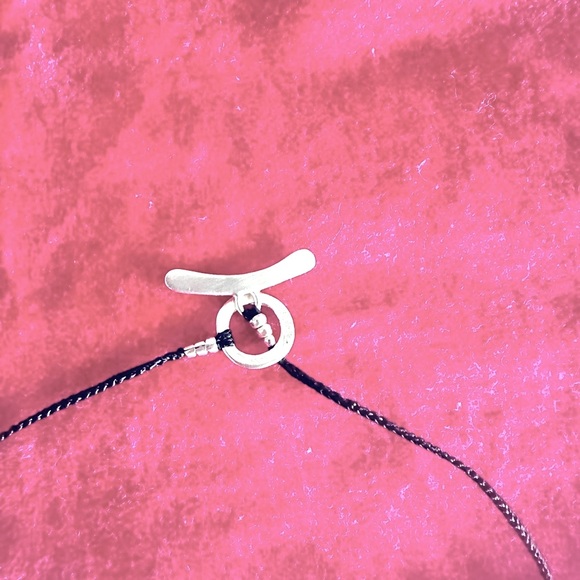 💕Jill Platner 🏄‍♀️ Retired Sterling Silver & Black Gortex Necklace🌟 - Picture 4 of 4